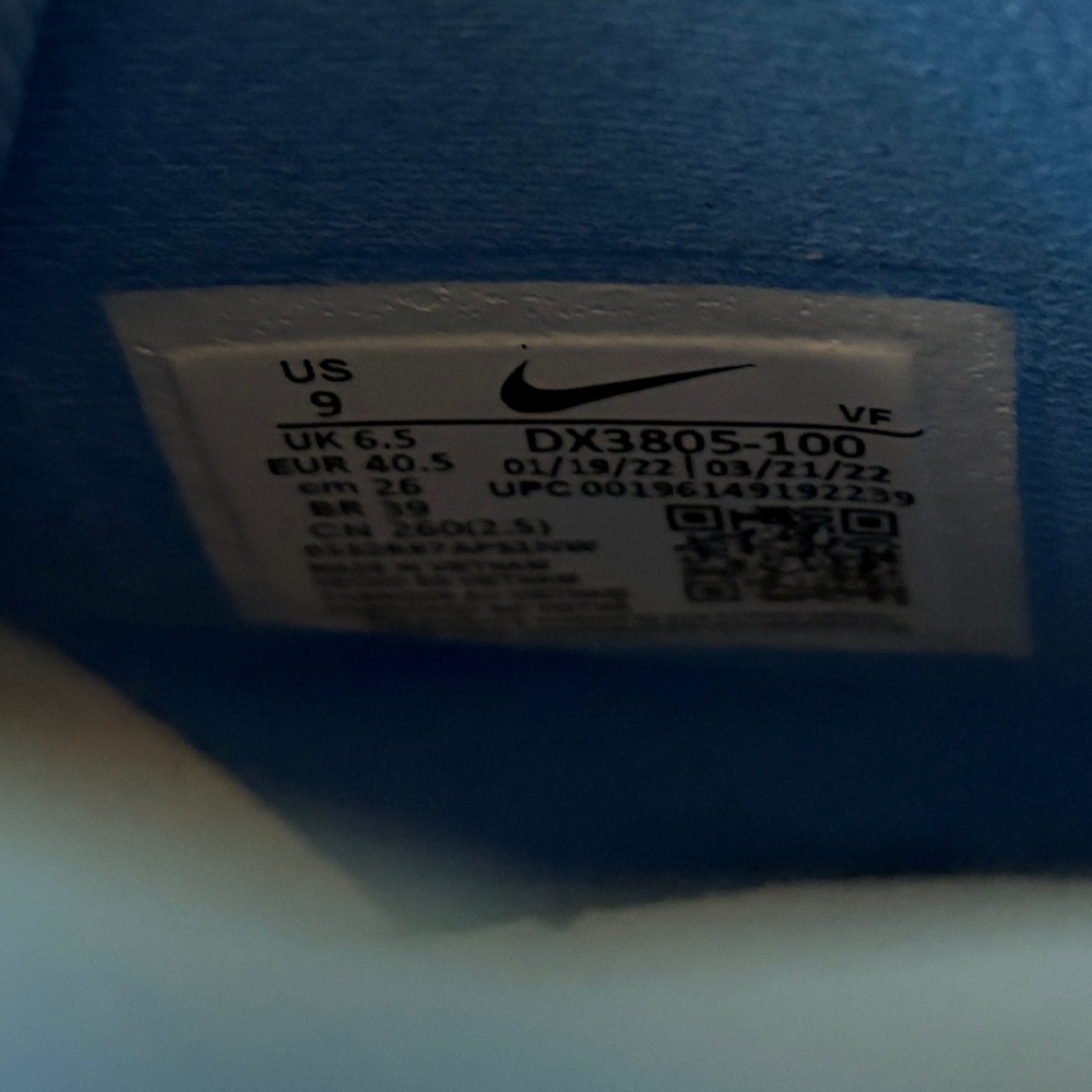 light blue and white nike air force 1 high tops with removable velcro strap - Picture 9 of 9